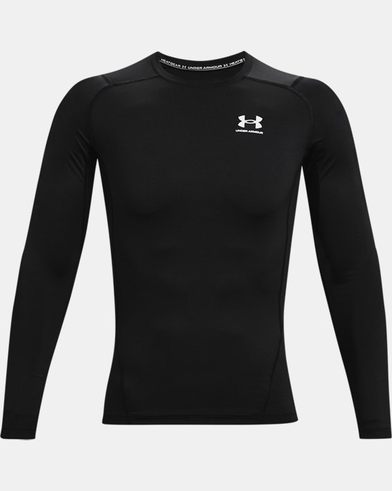 Men's HeatGear® Long Sleeve, Black, pdpMainDesktop image number 4